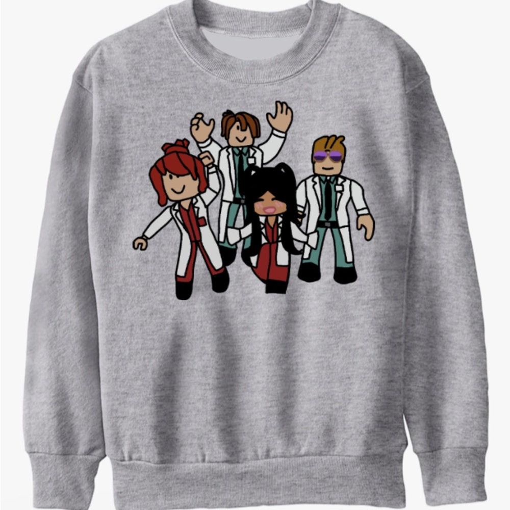 Roblox Kids Grey Graphic Crewneck Sweater